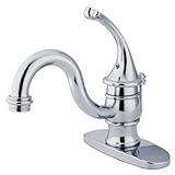 Kingston Brass KB3401GL Single Handle Mono Deck Lavatory Faucet with Retail Pop-up & Optional Deck P