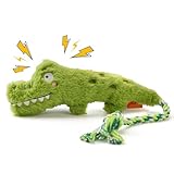 AUSCAT 小型犬 中型犬 犬 おもちゃ ロープ 噛むおもちゃ 頑丈 ロングぬいぐるみ 音が出る 犬用おもちゃ ひっぱりっこ 子犬 鰐