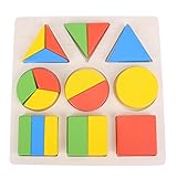 Domybest　パズル　木製　木のおもちゃ　幾何パズル　木製ブロック　積み木　 型はめ 形合わせ 図形認知 幾何認識　児童 キッズ 幼児 カラフル 知的玩具　知育玩具