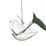 SODIAL(R) ヨーロッパのクリエイティブハンギング花瓶　ガラス花瓶　水耕ホームファッションジュエリーの装飾品-鳥の形