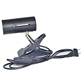 クリップスタンド スイッチ付き ランプホルダーライトソケット植物育成 爬虫類用照明器具専用スタンド (黒)