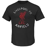 Liverpool Football Club f.c.メンズトリプルピークSofthandロゴTシャツブラック 3L