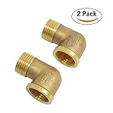 90度エルボチューブパイプ接続継手エルボ、2個、1 / 2インチ真鍮