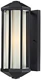 Z-Lite 525-BK Cylex Outdoor Wall Light, Aluminum Frame, Black Finish and Matte Opal Shade of Glass M
