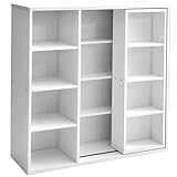 シングル スライド 書棚 90cm スライド書棚 マンガ CD DVD コミック ラック 木製 シェルフ ナチュラル 68100008 WH