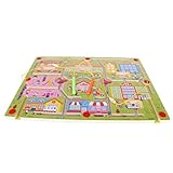 MagiDeal木製パズルマグネットビーズスロット迷路Labyrinth磁気ペンHappyコミュニティ