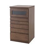 天然木アルダー材を使用した北欧シリーズ (幅45㎝リビングチェスト, ダークブラウン)