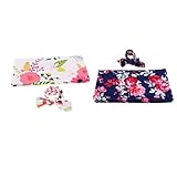 Kesoto 赤ちゃん　女の子　おくるみ　寝袋　毛布　ウサギの耳　ヘアバンド　2個セット