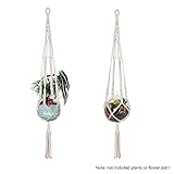 Enjoygojp 2個セット プラントハンガー 吊り下げ 麻縄 ンギングプランター 植物ハンガーネット 観葉植物 植物ホルダー 編み糸 室内装飾