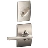 Schlage F59 LAT 619 CEN Century Collection Latitude Handleset Interior Lever, Satin Nickel (Interior