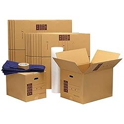 ボックスバンク ダンボール 引っ越しセット1~2人用 ●ダンボール箱(大・中)15枚、プチプチ、布団袋、クラフトテープ ZH07-0015-a