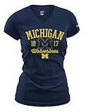 NCAA Michigan WolverinesレディースFitted Collegiate基本的なロゴVネックTee XL ホワイト
