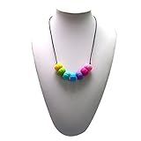 Adelily Nontoxic Nursing & Teething Necklace: Silicone Multicolor Beads in Rainbow Colors [並行輸入品]