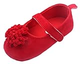 (ビグッド)Bigood 可愛い 赤ちゃん ベビー靴 女の子 子供靴 プリンセス フォーマル フラット ルームシューズ 出産祝い 結婚式 無地 シンプル 12cm レッド