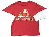 The Elf on the Shelf乳児幼児用男の子レッド長袖クリスマスTシャツ カラー: レッド