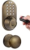 MiLocks XFK-02AQ Digital Deadbolt Door Lock and Passage Knob Combo with Keyless Entry via Remote Con