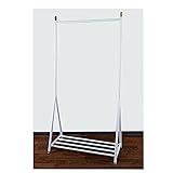 ハンガーラック　 棚付き (W95cm, ホワイト)