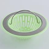シンクストレーナー 排水口カバー シンクストッパー 排水口 ゴミ受け バスルーム 浴槽カバー 台所ストレーナー フィルター ステンレス PP製 グリーン 1個