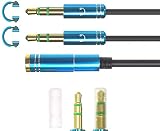 SC-1 ANE イヤホンスプリッター オーディオ分配ケーブル 1m(100cm) 金メッキ [ステレオミニ3.5mm 3極オス×2]←→[ステレオミニ3.5mm 3極メス×1] イヤホン ヘッドホン PC RCA AUX ミキシング 統合 分配 延長 コード 音声出力 音声入力 [ステレオミニプラグ 3.5mm 凸×2　3.5mm 凹×1] オス2 メス1 Android windows PC TV 3DS PS3 PS4 wiiu Switch skype LINE スマホ 電話 音声 変換 2分配 ゲーミングヘッドセット