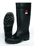 MCR Safety PBP12010 Waterproof PVC Men's Knee Boot with Plain Toe, Black, Size 10, 1-Pair [並行輸入品]