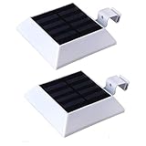 T-SUN ソーラーライト 6LED ホワイト 6000Ｋ昼光色 2点セット センサーライト 人感センサー 太陽充電 ウォールライト クリップ着脱式ソーラーライト ガター（溝）、フェンス、ポーチ 屋外