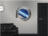 24" PortScape Space Window Distant Moon #1 Wall Graphic Decal Sticker Mural Home Kids Game Room Art 
