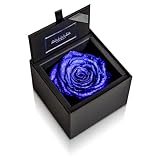 AMOROSA アモローサ プリザーブドフラワー ダイヤモンドローズボックス85 エクセレントブルー バラ ギフト 花 誕生日 結婚 記念日 プロポーズ ドライフラワー AM85FS-61