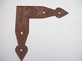(Rustic Rust Finish) - Ironmongery World Flat Corner Angle Bracket Repair Plate Arrow Head Antique A