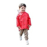 (チェリーレッド) CherryRed 子供 男女兼用 キッズ 超軽量 かわいい 撥水加工 レインウェア ポンチョ 雨具 小学生 通学 恐竜 XXL レッド