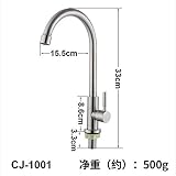 蛇口 304ステンレス鋼シングルコールドキッチンタップ鉛フリーシンク洗面台蛇口 キッチン ( Size : A )
