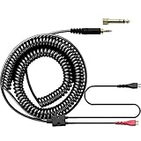 黒のヘッドフォン ケーブル ゼンハイザー用 HD 25-sp HD 222 HD 224 HD 230 HD 250 HD 250 リニア II HD 414 HD 414 SL のための余分ケーブル 6.35 mm 3.5 mm 男性ジャック線コイルします。