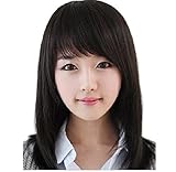 カラーが選べる 清楚系 セミロング ウィッグ ネット付 さらさら ストレート (ライトブラウン)