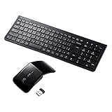 サンワダイレクト キーボード&マウスセット ワイヤレス フルキーボード スリム 薄型マウス 充電式 1個 400-SKB064