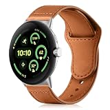 [SeGinn] レザーバンド Google Pixel Watch 4/3 45mm 対応 バンド 革 高級 ビジネス 軽量 ピクセルウォッチ4 45mm 交換ベルト サイズ調節可能 コンパチブル Google Pixel Watch 4/3 45MM 替えベルト（ブラウン）