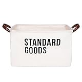 Collapsible Storage Binバスケット – 折りたたみ式キャンバスファブリックストレージボックスwithハンドルホームオフィスクローゼット – XLの装飾服のオフホワイト整理、子供部
