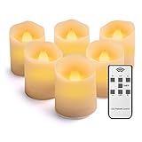 PUFF キャンドルライト LED リモコン付き 蝋燭 ろうそく 暖色光 照明 揺らぐ炎 癒しの雰囲気 リモコン付き おしゃれ 室内・室外飾り/クリスマス/結婚式/誕生日/パーティー 安全 省エネ ６