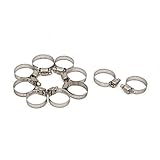 uxcell 車用 ホース・クランプ フューエル・ラインクリップ 調整可能 ステンレス鋼 16-25mm 10個入り