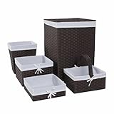 Redmon 5-Piece Hamper Set, Espresso/White by Redmon [並行輸入品]