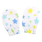 ミトン 手袋 赤ちゃん ベビー 新生児 ダブルガーゼ ガーゼミトン 22001 サックス-星柄 F