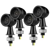 Jlbzyy バイク ウインカー LED ミニ 小型 砲弾型 高輝度 EU認証 Eマーク 汎用 M8 アンバー スモークレンズ 4個 セット (スモークレンズ-4個)