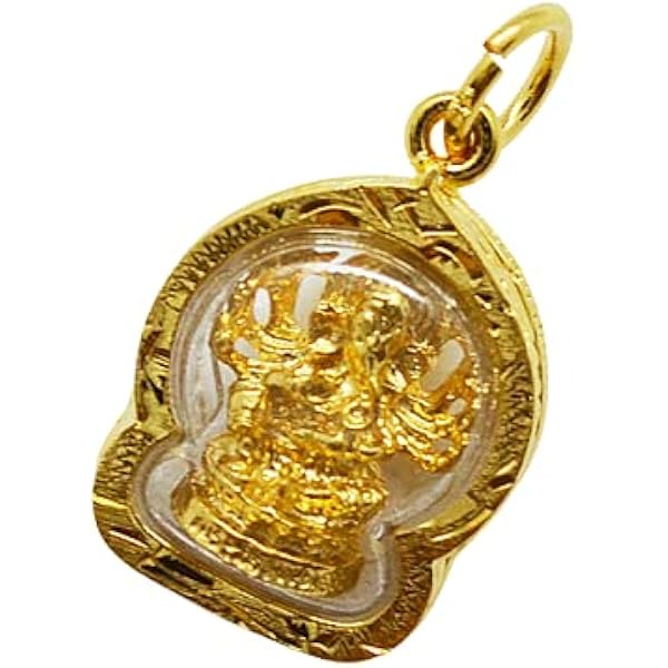 Amazon | プラクルアン ガネーシャ 金 ゴールド チャーム お守り