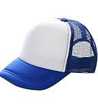 Plus Nao(プラスナオ) 帽子 キャップ メッシュキャップ CAP 野球帽 無地 シンプル 子供 キッズ ジュニア 男の子 男児 女の子 女児 日焼け防 53-56cm ブルー×ホワイト