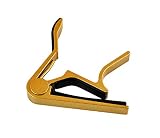 ワンタッチ ギター ギターカポ カポ タスト エレキギター 軽量 (ゴールデン)