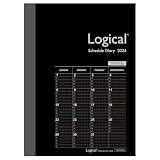 ナカバヤシ 手帳 2026 ロジカルダイアリー 月間ノートタイプ A6 ブラック NS-A602-26BD