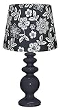 Urban Shop Porcelain Lamp with Floral Lamp Shade with CFL Bulb, Navy [並行輸入品]