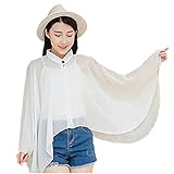 Cuby ラッシュガード uvカット ボレロ 紫外線対策 日焼け止め衣 レディース 可愛い 超薄型 ゆったり 通気性良好 カーディガン トップス コーデ 2017最新型 (ホワイト)