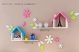 ALUP- ハウスタイプ木質パネルPUコーティングフローティングシェルフ/プラントスタンド/壁棚、リビングルーム壁掛けTVバックドロップ装飾ラック壁棚 ( 色 : #4 )