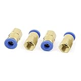 uxcell クイック継手　4個入　6mm　プッシュ　コネクタ　空気圧　スレッド　エアフィッティング
