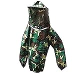 MIRAIS 【 蜂の巣対策に！ 】 防護服 作業着 蜜蜂 ミツバチ メッシュ 男女兼用 フリーサイズ 【 迷彩柄 】 MR-MR-MEIBOU