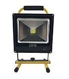 超薄型 LED 投光器 ポータブル 高輝度 LEDフラッドライト 昼白色 充電式 バッテリー搭載 コンパクト 軽量 (30W)